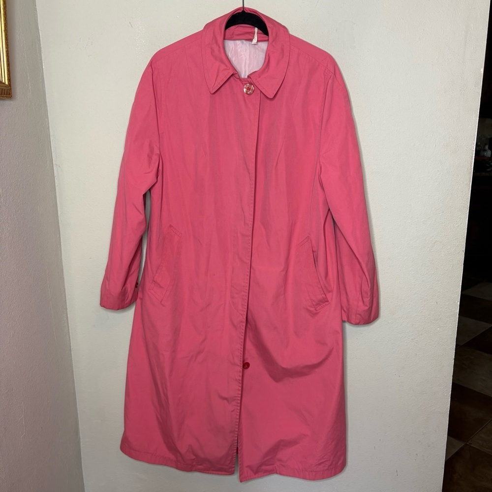 Vintage Misty Harbor Women’s Pink Single-Breasted Trench Coat Large
